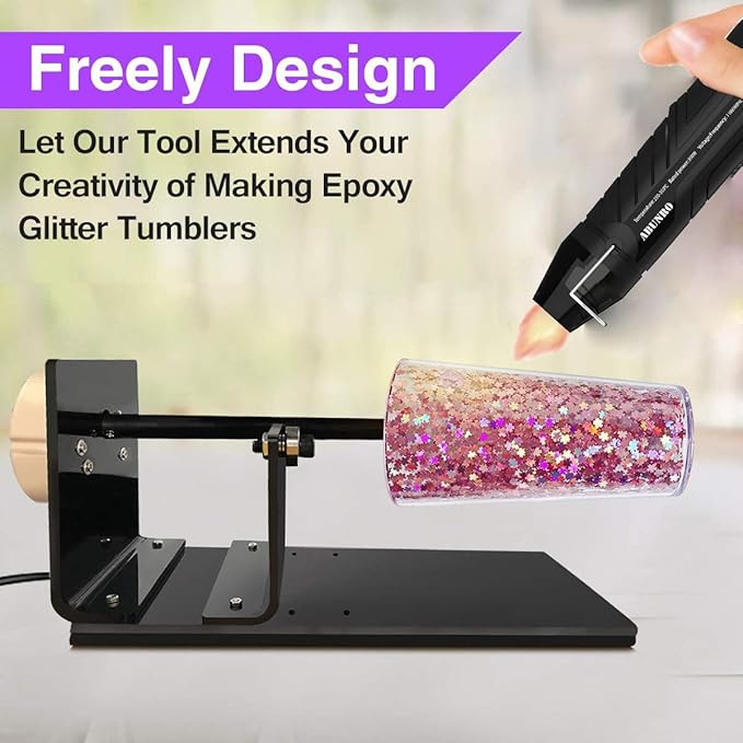 Mini Heat Gun, 300W Dual Temperature Hot Air Gun (110V) with 6.6ft Long Cable & Reflector Nozzle - Ideal for Epoxy Resin Crafts, Shrink Wrapping, Embossing & Vinyl Wrap (2-Temp Settings MF300)