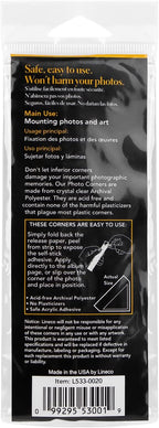 Lineco Archival Polypropylene Mounting Corners, Pressure Sensitive Acid-Free Acrylic Self-Adhesive Backing, 0.5 Inch Clear, for Artwork Photos Certificates Displaying Pictures (Qty: 240) 2 Pack