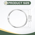 PATIKIL 1.8" x 2" Loose Leaf Binder Rings, 30 Pcs Metal Book Rings Nickel Keychain Ring for Paper Index Cards Flash Card Notebook Rings Office Home Book Binder, Silver Tone