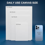 Artkey Canvas Boards 5x5 Inch 12-Pack, 10 oz Primed 100% Cotton White Blank Small Canvases for Painting, Square Flat Canvas Panels for Oil Acrylics Watercolor & Tempera Paints