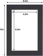 5x7 Mat for 8.5x11 Frame - Precut Mat Board Acid-Free Black 5x7 Photo Matte Made to Fit a 8.5x11 Picture Frame, Premium Matboard for Family Photos, Show Kits, Art, Picture Framing, Pack of 100 Mats