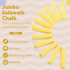 Fulmoon 40 Pcs Jumbo Sidewalk Chalk for Kids Outdoor Art Non Toxic Large Washable Street Chalk for Adults Drawing Painting Classroom(Yellow,Round Style)