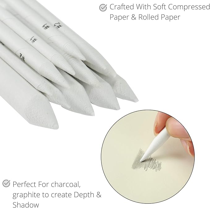 Mr. Pen - 14 Pack of Blending Stumps, Art Eraser, Blending Sticks for Drawing, Shading Pencils for Sketching