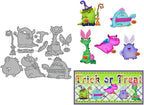 Halloween Clear Silicone stampReusable Stamp with Pumpkins, Skulls, Bats, Santa Claus, and Holiday Designs. Used for Making Cards, scrapbooks, and DIY templates (Halloween Monsters)