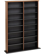 Prepac 2 Column Display Cabinet Media Storage, 38.75" Wide, Cherry
