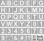 Alphabet Letter and Number Stencils 11 Inch - 40 Pack Large Letters and Numbers Stencil Templates with Signs for Painting on Wood, Reusable Number Letter Stencils for Chalkboard Signs & Wood Wall Art