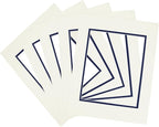 Golden State Art, 11x14 Double Mats for 8x10 - for Photos, Pictures, Frames - Acid-Free, 5 Pack, Ivory Turret Over Dignity Blue