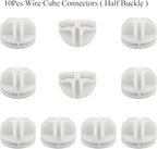 10Pcs Wire Cube Connectors, White Wire Cube Storage Connectors Half Buckle Wire Grid Cube Shelf Plastic Connectors for Wire Cube Storage Shelving Unit and Modular Closet Organizer, SATONBEYI