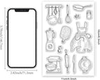 Kitchenware Clear Stamp 6.3x4.3 Cooking Tool Transparent Stamps for DIY Scrapbooking Journal Decor