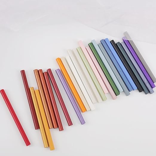 Orange Yellow Wax Seal Sticks, ONWINPOR 20pcs Glue Gun Wax Sealing Sticks for Waxseal Stamp, Wedding Invitations, Envelope Letter Sealing (Orange Yellow)