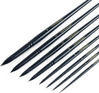 Transon 8pcs Round Watercolor Paint Brush Set Goat Hair for Watercolors,Acrylics,Inks,Gouache,Oil and Tempera Black Color
