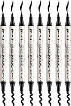 TRANSON 8 Pack Black Brush and Bold Dual-tip Acrylic Paint Marker for DIY Glass Canvas Wood Leather Ceramic Rock Painting