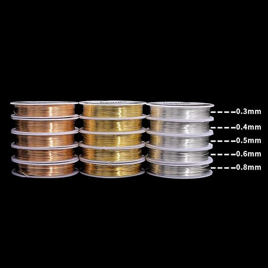 Gold Copper Wire 0.5mm Bead Cord for Bracelet Necklace Charm Beading Jewelry Making 22yard