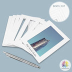 MBC MAT BOARD CENTER, 10 Pack 16x20 for 11x17 White Picture Mats Frame Mattes, Bevel Cut, Acid Free, 4-ply Thickness