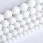 12MM Natural Stone White Porcelain Agate Beads Round Loose Stone Beads for Jewelry and Bracelets Making 32pcs 1 Strands 15"