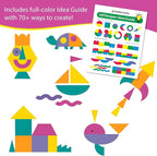 ARTshapes 840 pc Creative Paper Shapes Pack with 70+ Idea Guide - US Made Card Stock - Punch Out Funky DIY Craft Supplies for Whimsical Art Designs, Paper Crafts, and Pattern Play 5 Festive Colors