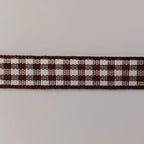Brown Gingham Ribbon 25 Yards Christmas Ribbon for Crafts Plaid Checked Ribbon 100% Polyester (3/8", Brown)