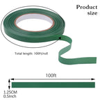 Prudiut 2 Roll Green Floral Tape Waterproof Florist Tape, 1/2" Wide Flower Wrap Tape Floral Tape for Fresh Flower Bouquet Wrap Flower Arrangements Crafts (100Ft/33.4 Yd)