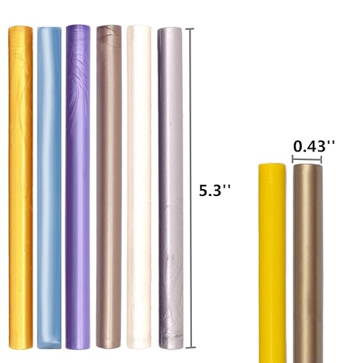 Black Wax Sealing Sticks, ONWINPOR 10pcs Glue Gun Waxs Seal Stick for Waxing Seals Stamp, Melting Waxsealsticks for 0.43'' Glue Gun Waxsealingsticks (Black)