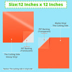 HTVRONT Permanent Vinyl for Cutting Machine - 68 Pack 12" x 12" Permanent Adhesive Vinyl Sheets, Permanent Bundle for Craft Projects, Adhesive Bundle, Silhouette Cameo, etc.