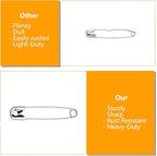 ZIPCCI 3 Inch Large Safety Pins - 100 Pcs Heavy Duty Steel Wire Pins (Large Size)