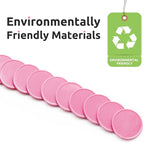 Set of 100 Opaque Plastic Learning Counters Mini Poker Chips Game Tokens with Storage Box (Pink, 1.58 Inch)