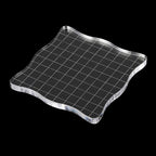 PATIKIL 4" x 4" Acrylic Stamp Block, 2 Pack Clear Stamping Block with Grid Lines Decorative Mounting Blocks Wave for Scrapbooking DIY Crafts Card Making