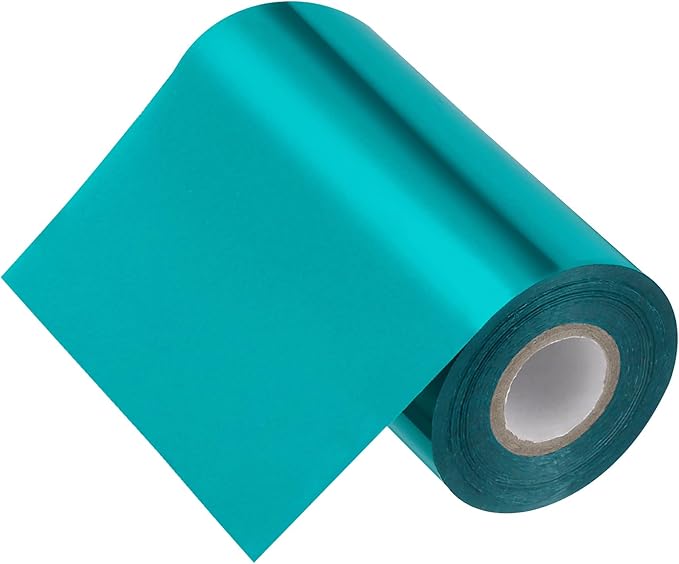PATIKIL 5"x400Ft Hot Stamping Foil Paper, Heat Transfer Hot Stamping Paper Foil Roll for Leather DIY Logo Decor Craft Gift Package Scrapbook Card, Lake Blue