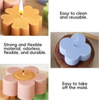 4 Pack Candle Molds for Candle Making, Moldes para Velas, Flower Molds Silicone Candle Molds for DIY Scented Candle, Soy Wax, Cake, Soap, Resin Casting Craft Making