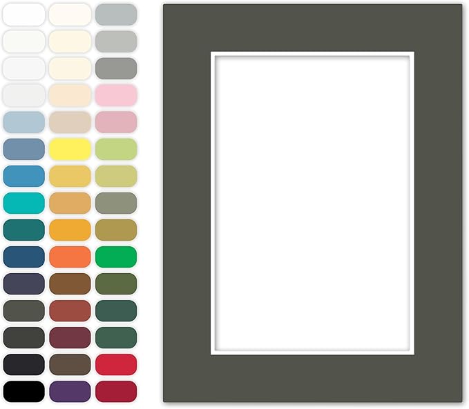Poster Master Dark Olive Matboard – 4-Ply Acid-Free Picture Mat Board with 45° Beveled Cut, Made in USA, Custom Cut to Any Size, 1/16" Thickness for Framing & Displays