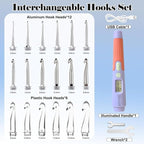 Yarniss Crochet Hooks with Counter 2.0mm-14.0mm,18 Size Digital Counting & Lighted Crochet Hooks Set with Case