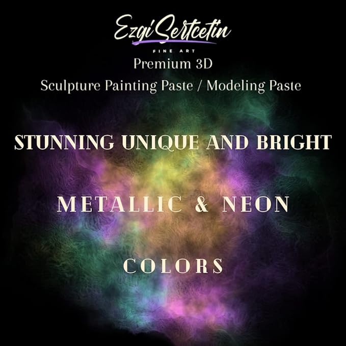 3D Sculpture Painting Paste|Texture Paste|Decorative Plaster|Ready to Use|Unique Metallic Pearl and Neon Colors|Ideal for Artwork|Stencil|Flowers|Texture and Art Relief|6 oz (Granite Stone)