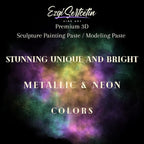 3D Sculpture Painting Paste|Texture Paste|Decorative Plaster|Ready to Use|Unique Colors|Ideal for Artwork|Stencil|Flowers|Texture|Art Relief| 6 oz (Metallic Black)