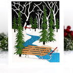 Mvchifay Cutting Dies Happy Birthday Metal Stencils Scrapbooking Tool DIY Emboss Paper Card Making (Narrow Pine Trees-11.7x11.8cm)