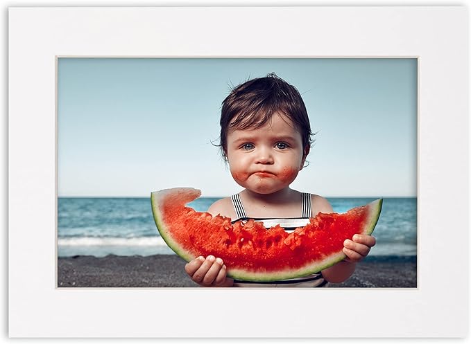 5.5x8.5 White Mat for 8.5x11 Frame - Precut Mat Board Acid-Free White 5.5x8.5 Photo Matte For a 8.5x11 Picture Frame, for Family Photos, Show Kits, Art, Picture Framing, Pack of 10 Mats