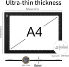 Light Box Drawing Pad A4, Tracing Board with Type-C Charge Cable and Brightness Adjustable for Artists, AnimationDrawing, Sketching, Animation, X-ray Viewing (A4-PS)