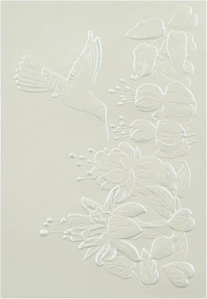 BAOFALI 3D Embossing Folder for Card Making,Hummingbird and Flowers Clear Plastic Texture Fades Embossing Folder Template for Scrapbooking and Other Paper Craft Album Stamps DIY Decoration