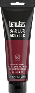 Liquitex BASICS Acrylic Paint, 250ml (8.5-oz) Tube, Cadmium Red Deep Hue
