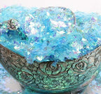 Light Blue Iridescent Ice Glitter Flakes for Nail Art - Lightweight Holographic Polyester - 311-4351 - 1/2 oz (14 grams)