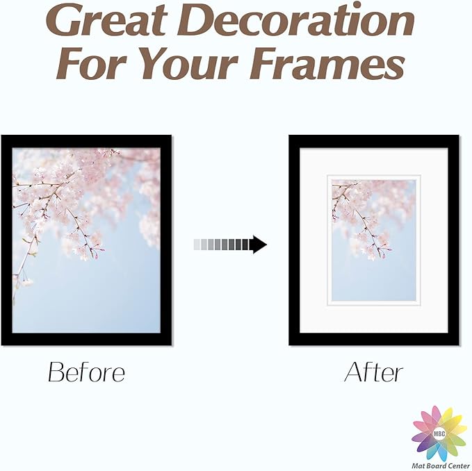 Mat Board Center, Double Mat - Acid Free, 8-ply Thickness, White Core - for Pictures, Photos, Framing (Off White Over Off White, 8x10 for 5x7, Pack of 5)