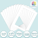 MBC Mat Board Center, 10 Pack 11X14 for 8X12 White Picture Mats Frame Mattes, Bevel Cut, Acid Free, 4-Ply Thickness