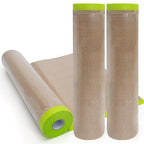 ADHES Pre-Taped Masking Paper for Painting, 3 Rolls 24 Inch x 50 Feet Tape and Drape Painters Paper Roll with Masking Tape, Automotive Paint Masking Paper for Cars, Walls, Floors, Furniture Protection