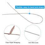 PATIKIL 26 Gauge 16" Floral Stem Wire, 100 Pcs Paper Wrapped Iron Artificial Flower Stem Accessories for DIY Bouquet Stem and Craft Decoration, Brown