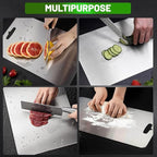 100% Pure Titanium Cutting Board for Kitchen – Non-Toxic, Double-Sided, Eco-Friendly, Dishwasher Safe, Rustproof, Knife-Friendly Chopping Board for Meat, Vegetables & Fruits (12 x 9 in)