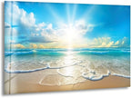 My Photostation.com 28Wx18H'' Beautiful Sunset & Ocean Glass Wall ArtTempered Glass Printing Wall Decor Large Wall Art Wall Hangings