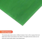 MECCANIXITY 2 Pcs Stained Glass Sheet Mosaic Tile 7.9 Inch x 5.9 Inch Bright Green Stained Glass Sheets for Crafts DIY Art Project