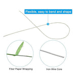 PATIKIL 30 Gauge 16" Floral Stem Wire, 100 Pcs Paper Wrapped Iron Artificial Flower Stem Accessories for DIY Bouquet Stem and Craft Decoration, Light Green