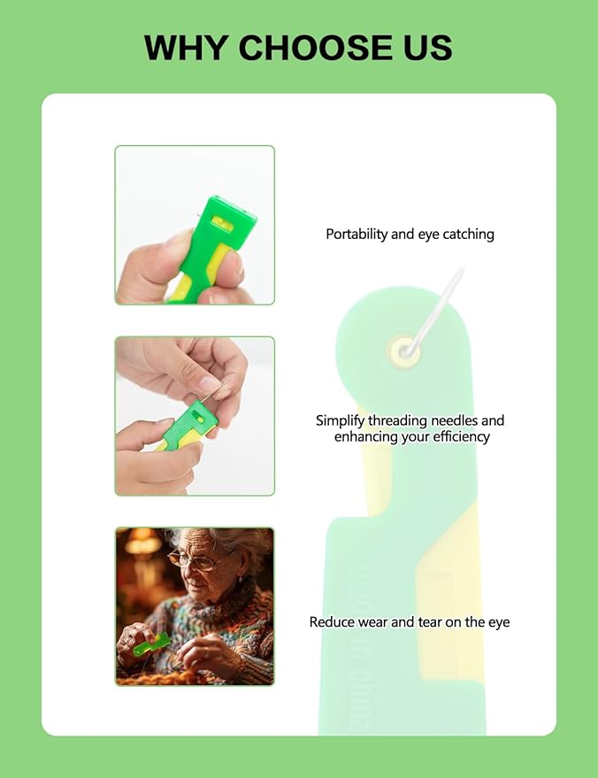 Automatic Needle Threader,2024 Needle Threaders for Hand Sewing,Plastic Sewing Machine Needle Threade for Embroidery Cross Stitch Craft,Automatic Needle Threaders for Hand Sewing(Random Color)
