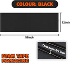 3/4''T x 12''W x 59''L Neoprene Sponge Foam Rubber Sheet Roll with Self-Adhesive Easy Cut DIY Adhesive Padding Perfect Cosplay Multi-Function Soundproof, Black