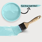 Chalky Chicks All-in-One Chalk Paint for Furniture or Cabinet - 8 Fl Oz - Matte Finish Rain Drop (Light Blue) for Metal, Wood Furniture Paint - No Sanding All-in-One for Home Decor & Crafts, USA Made